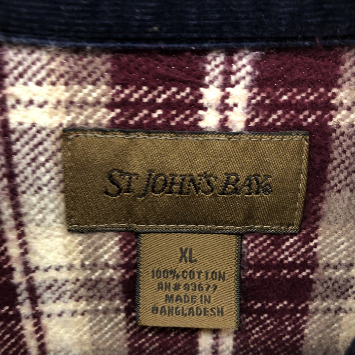 ST.JOHN'S BAY Long Sleeve Heavy Flannel Check Shirt Men's XL /eaa499744