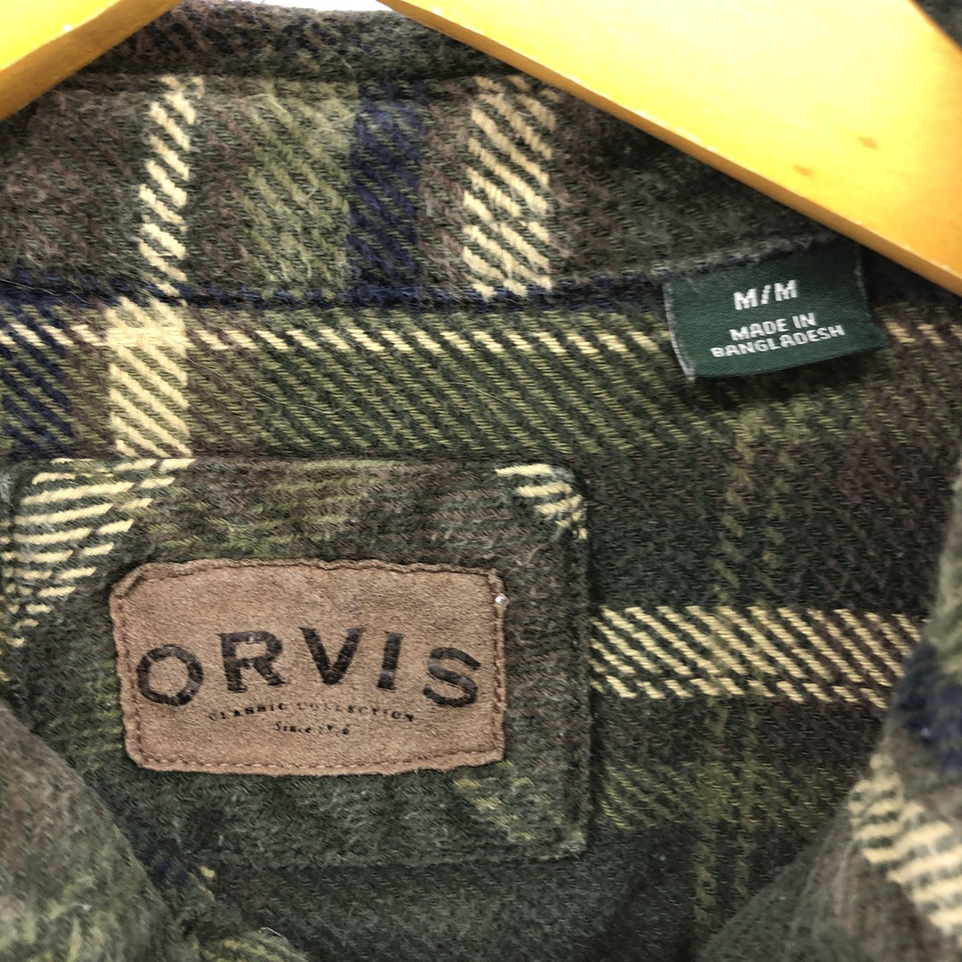 00'S ORVIS Long Sleeve Heavy Flannel Check Shirt Men's M /eaa499745