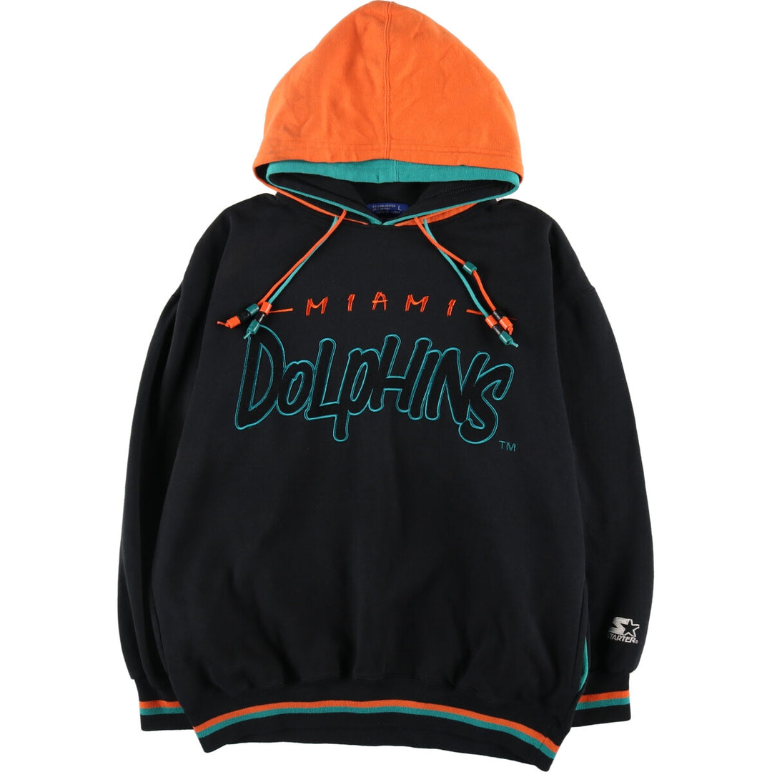 90s-00'S Starter NFL Miami Dolphins Sweatshirt Pullover Hoodie Men's L Size Vintage /eaa499777