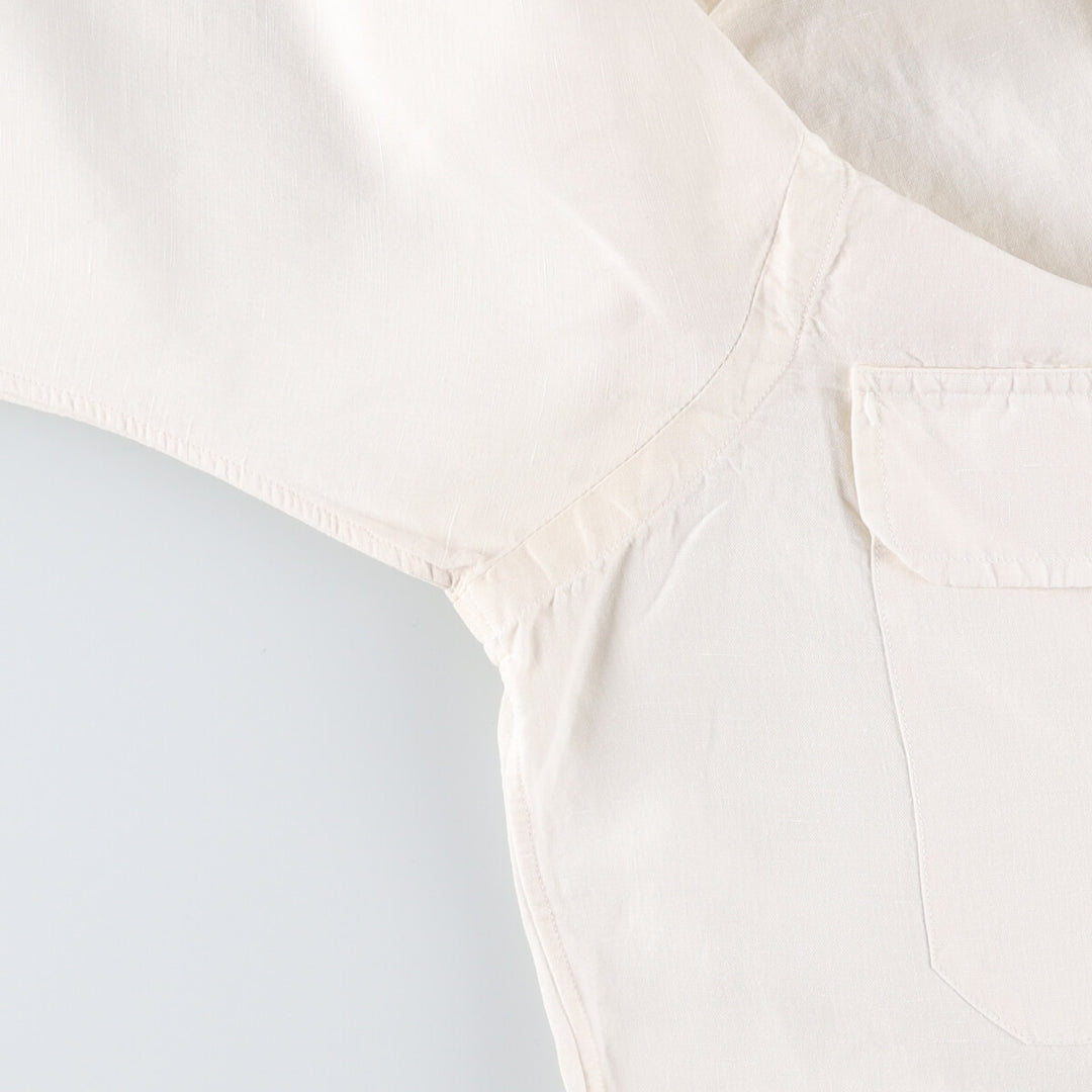 Ralph Lauren POLO by Ralph Lauren long-sleeved linen shirt, men's size M linen ivory Vintage Second Hand