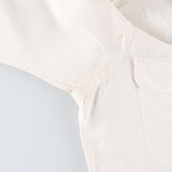 Ralph Lauren POLO by Ralph Lauren long-sleeved linen shirt, men's size M linen ivory Vintage Second Hand