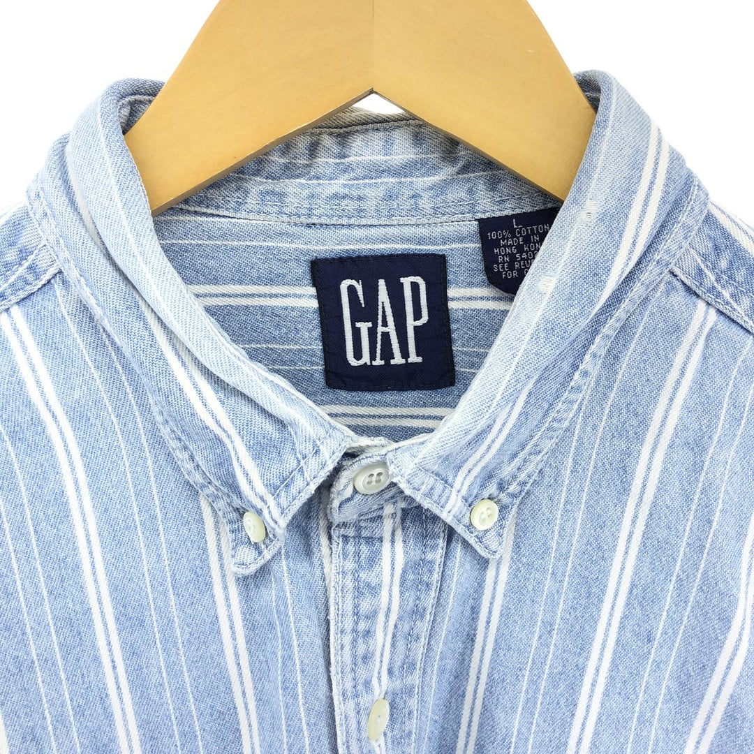 90'S GAP Old Gap Long Sleeve Button Down Striped Shirt Men's L Size Vintage /eaa499814