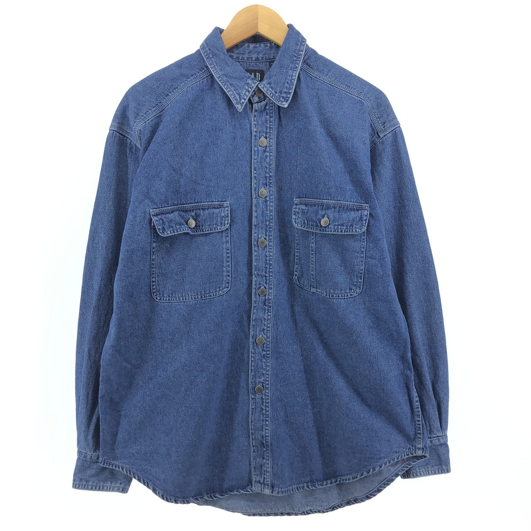 90'S GAP DENIM Old GAP Long Sleeve Denim Shirt Men's L Size Vintage /eaa499816