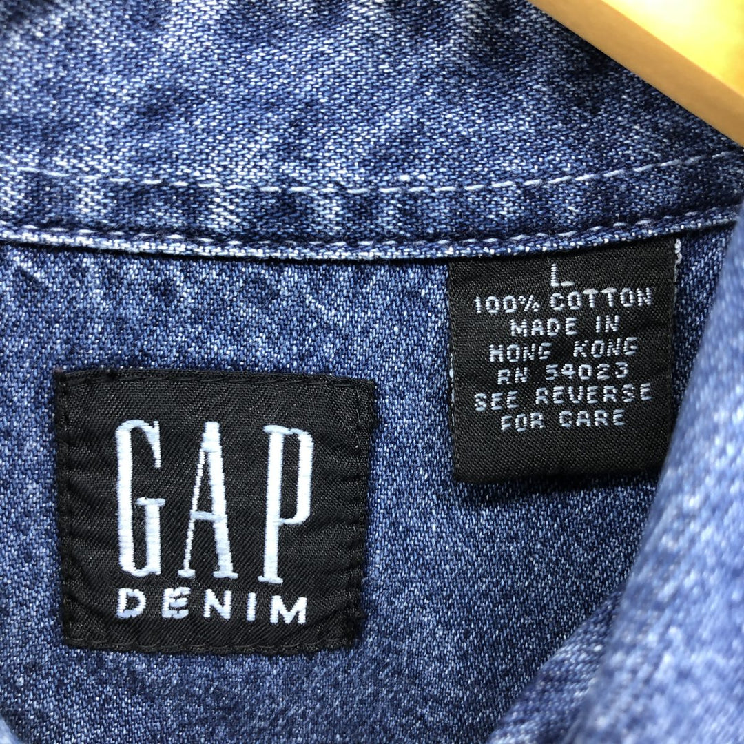 90'S GAP DENIM Old GAP Long Sleeve Denim Shirt Men's L Size Vintage /eaa499816