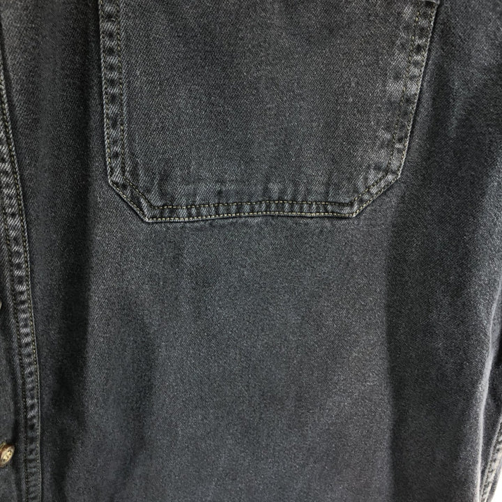 90'S GAP DENIM Old GAP Long Sleeve Black Denim Shirt Men's XL Vintage /eaa499818