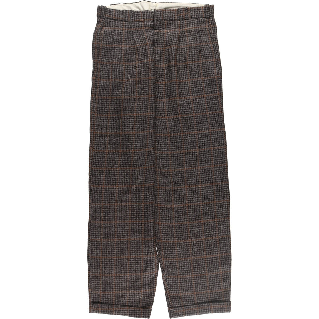 Check Pattern Houndstooth Pattern Two-pleat Slacks Wide Pants Men's W34 Vintage /eaa499910