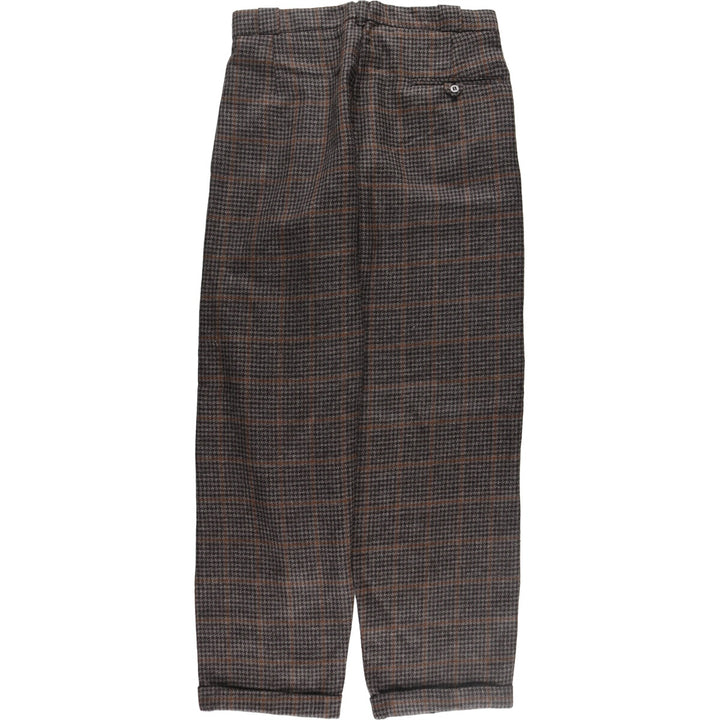 Check Pattern Houndstooth Pattern Two-pleat Slacks Wide Pants Men's W34 Vintage /eaa499910