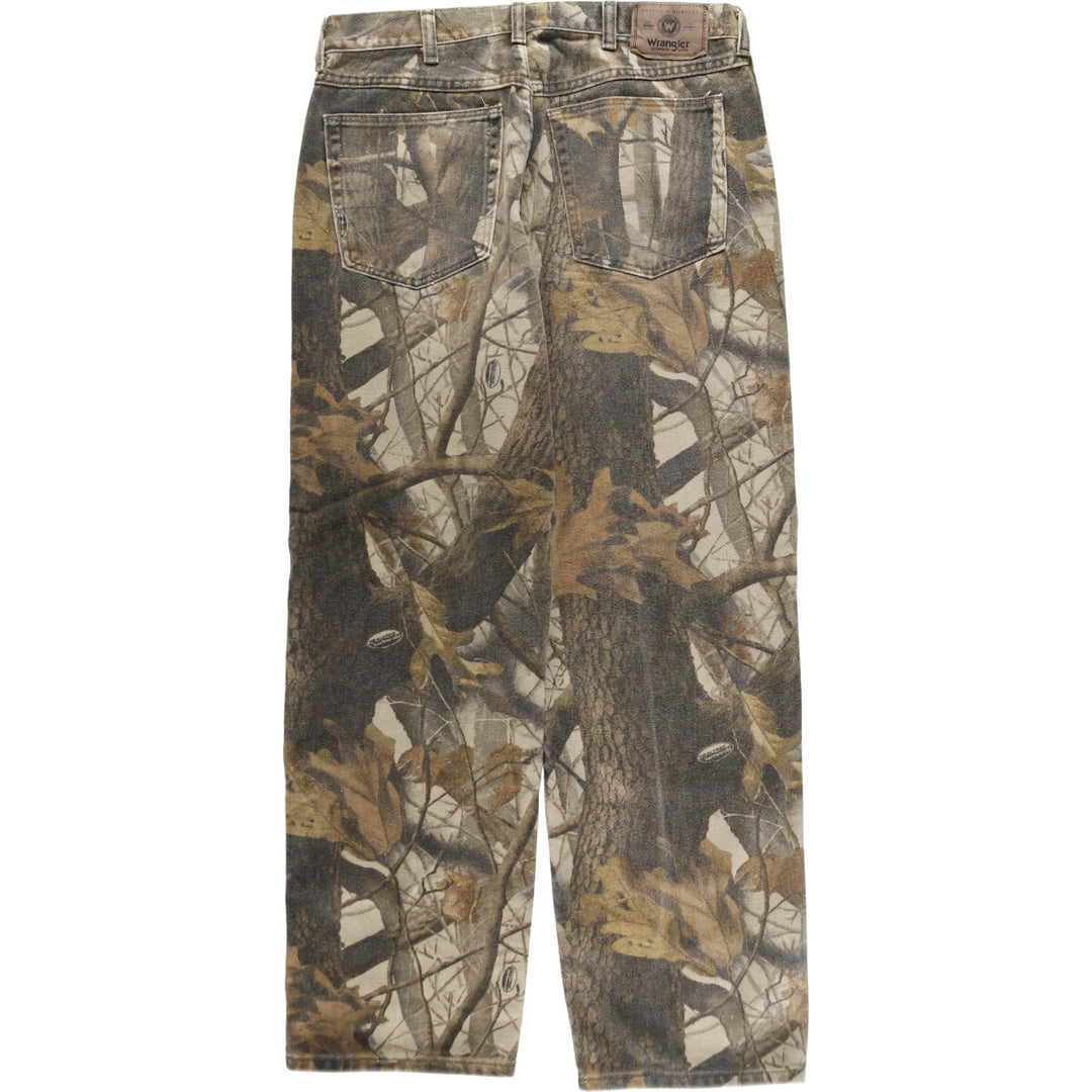 Wrangler Camouflage Pattern Real Tree Camo Double Knee Straight Denim Pants Men's W32 equivalent / eaa499958