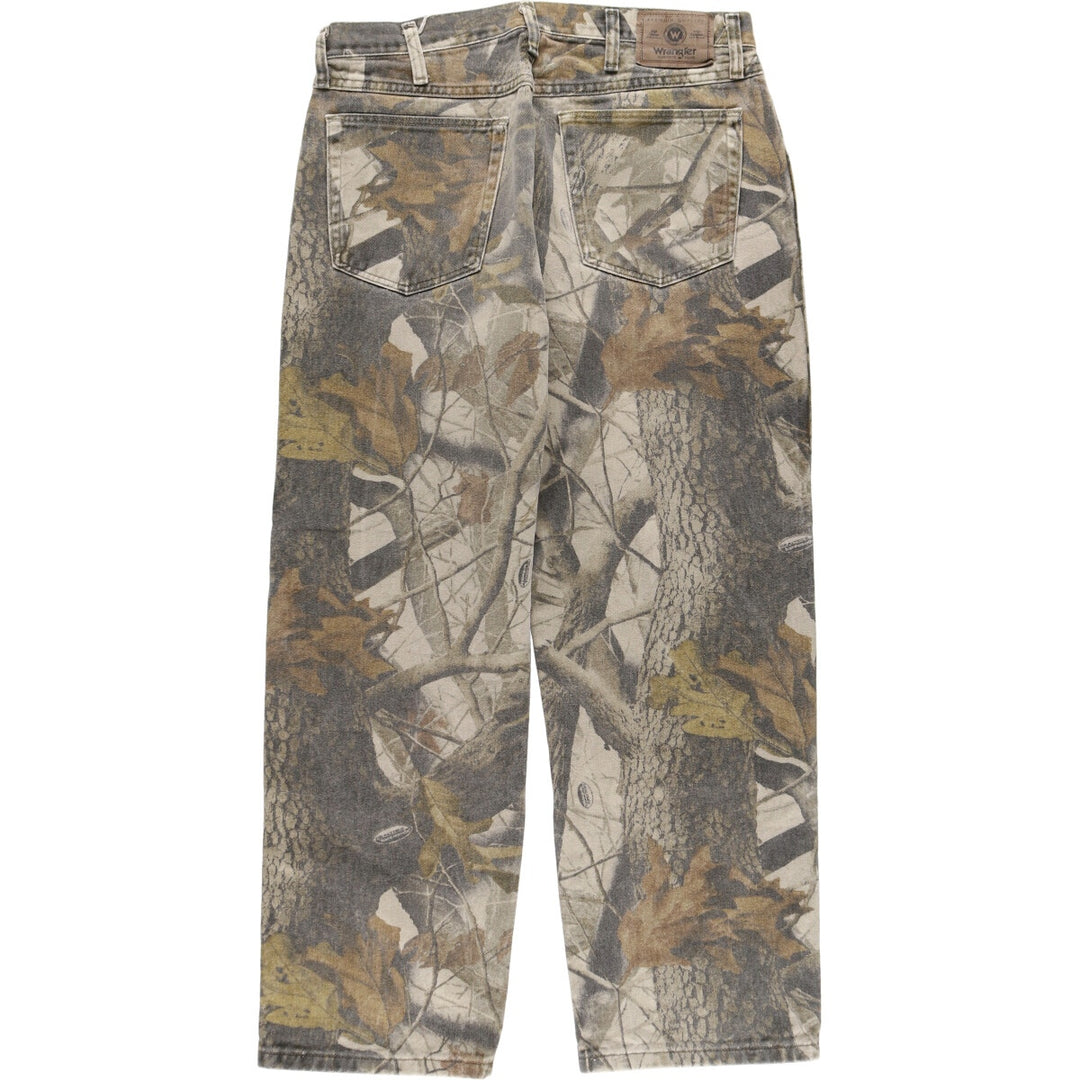 Wrangler Camouflage Pattern Real Tree Camo Double Knee Straight Denim Pants Men's W33 equivalent / eaa499959