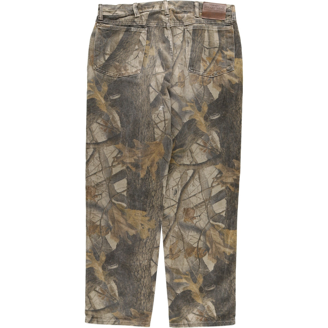 Wrangler RUGGED WEAR Camouflage Pattern Real Tree Camo Cotton Pants Made in USA Men's W35 equivalent /eaa499972