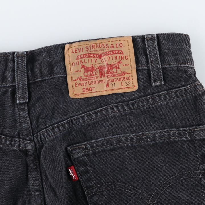 90'S Levi's 550 Relaxed Fit Black Denim Tapered Denim Pants Made in Canada Men's W31 Vintage /eaa499984