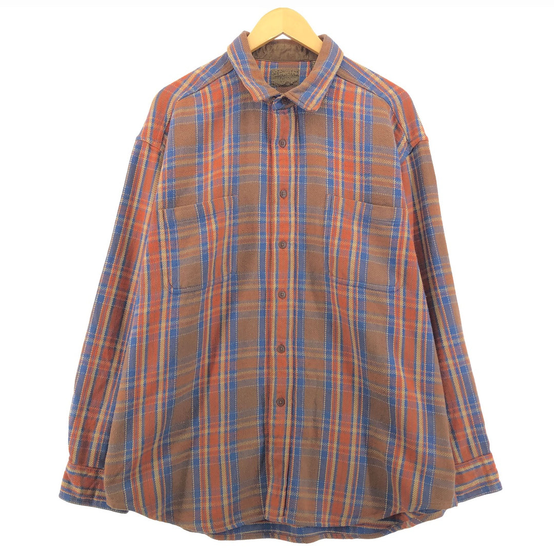 ST JOHN'S BAY Long Sleeve Flannel Check Shirt Men's XL Vintage /eaa500037