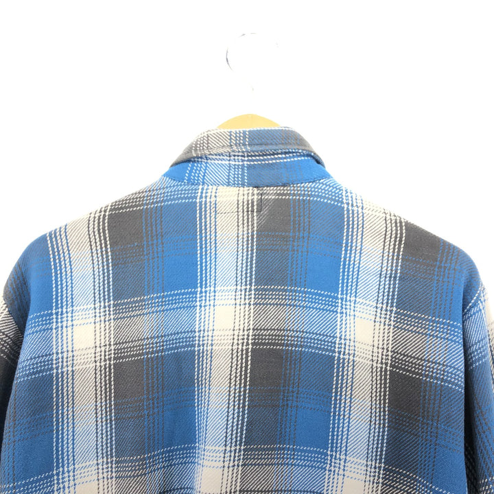 70'S Levi's Ombre Check Long Sleeve Heavy Flannel Check Shirt Box Shirt Made in USA Men's XL Vintage /eaa500053