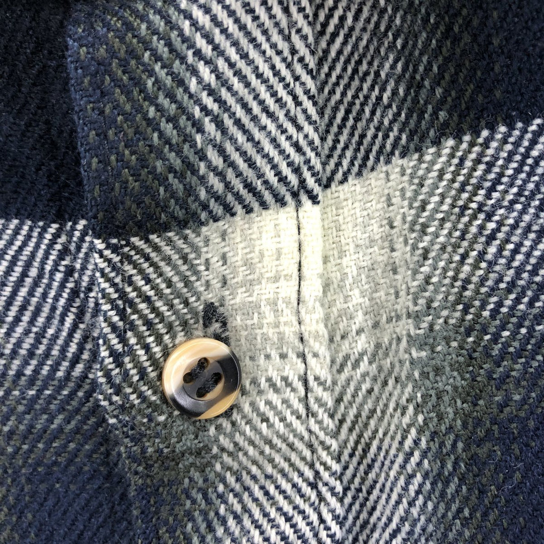 90'S Woodland Ombre Check Long Sleeve Flannel Check Shirt Box Shirt Men's XL /eaa500054