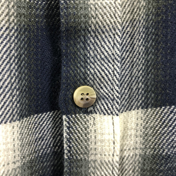 90'S Woodland Ombre Check Long Sleeve Flannel Check Shirt Box Shirt Men's XL /eaa500054