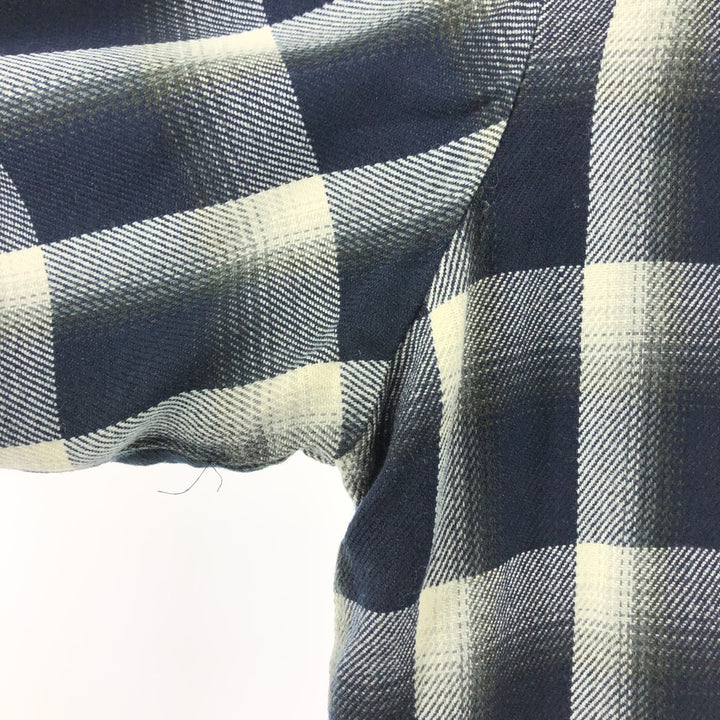 90'S Woodland Ombre Check Long Sleeve Flannel Check Shirt Box Shirt Men's XL /eaa500054