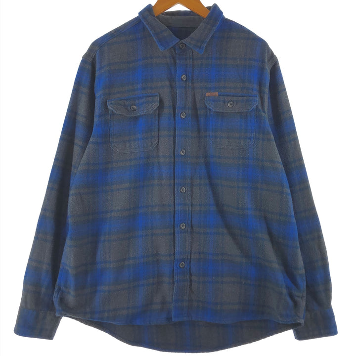 ORVIS Ombre Check Long Sleeve Heavy Flannel Check Shirt Men's XL /eaa500058