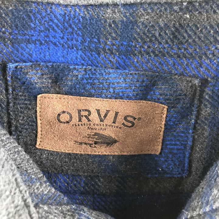 ORVIS Ombre Check Long Sleeve Heavy Flannel Check Shirt Men's XL /eaa500058