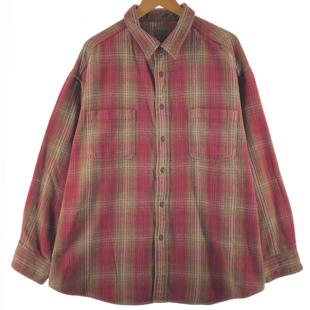 ST JOHN'S BAY Ombre Check Long Sleeve Heavy Flannel Check Shirt Men's XXXL Vintage /eaa500059