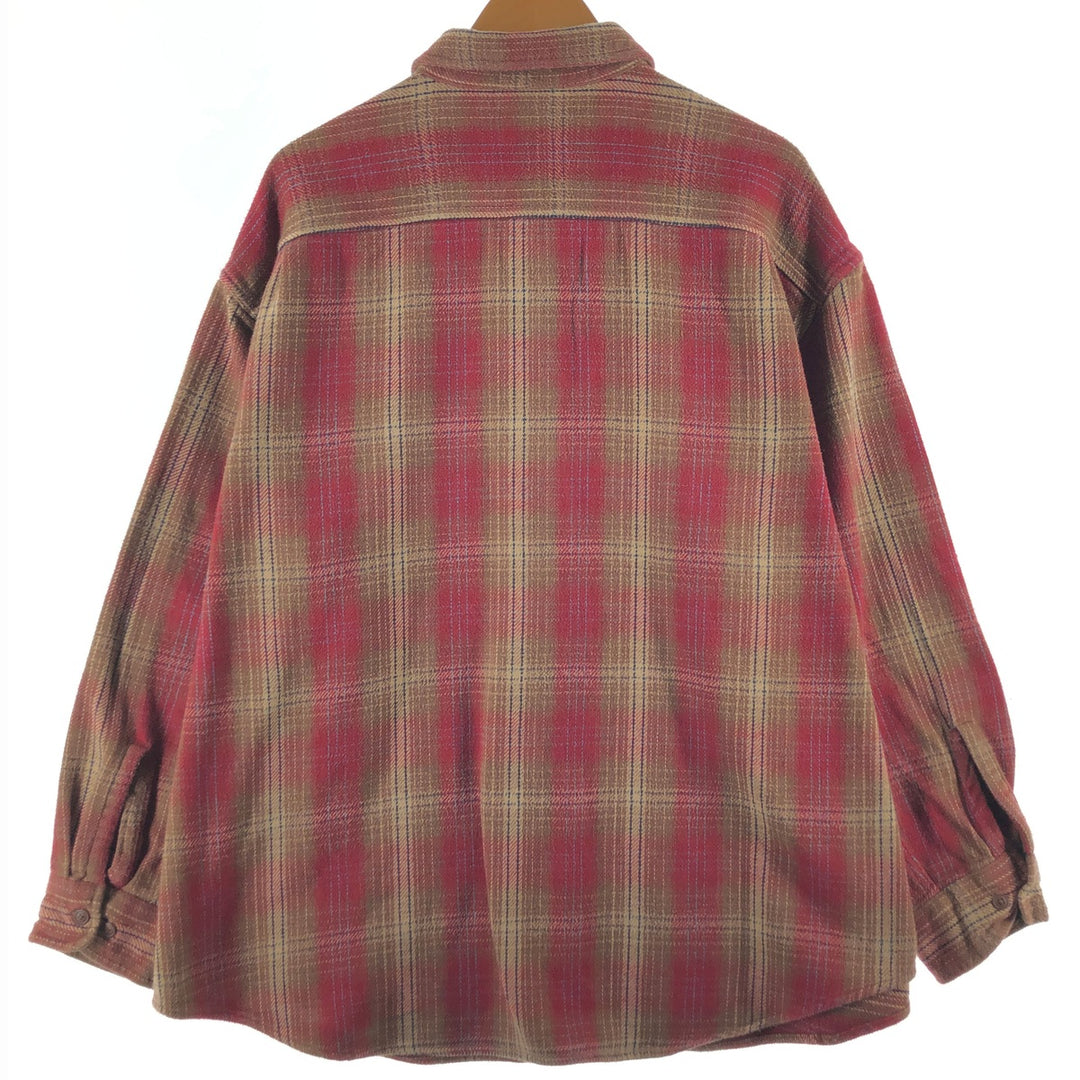 ST JOHN'S BAY Ombre Check Long Sleeve Heavy Flannel Check Shirt Men's XXXL Vintage /eaa500059