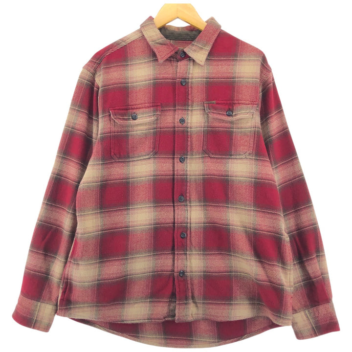 ORVIS Ombre Check Long Sleeve Heavy Flannel Check Shirt Men's L size / eaa500062