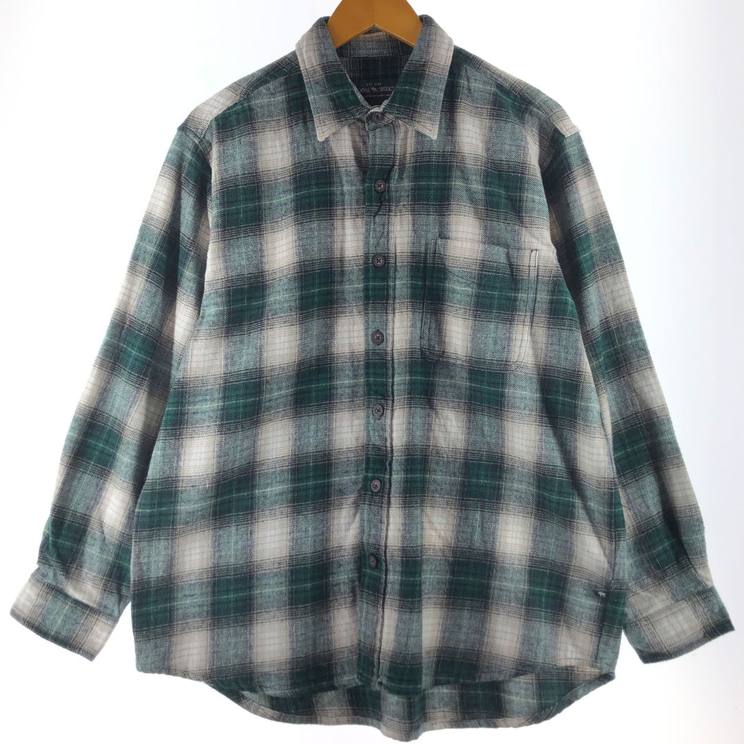 MOOSE CREEK Ombre Check Long Sleeve Heavy Flannel Check Shirt Men's L size /eaa500063