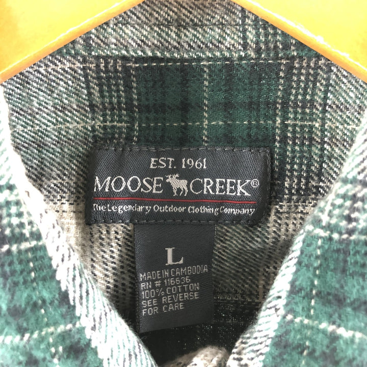 MOOSE CREEK Ombre Check Long Sleeve Heavy Flannel Check Shirt Men's L size /eaa500063