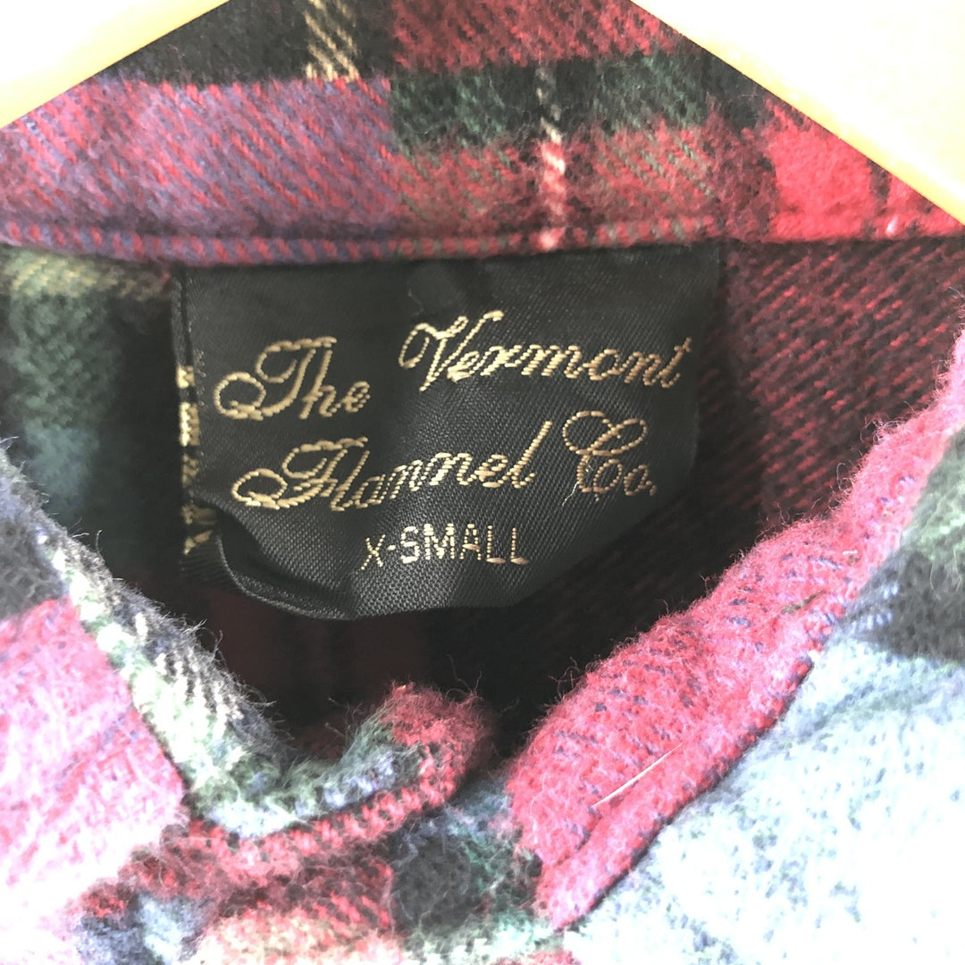 90'S The Vermont Flannel Co. Check Pattern Long Sleeve Heavy Flannel Check Shirt Made in USA Men's XS Vintage /eaa500065