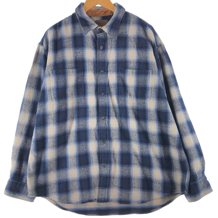 90s~00'S St. John's Bay Long Sleeve Heavy Flannel Check Shirt Men's XL Vintage /eaa500066