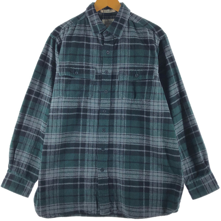 90s~00'S LLBean Long Sleeve Heavy Flannel Check Shirt Men's L Size Vintage /eaa500069