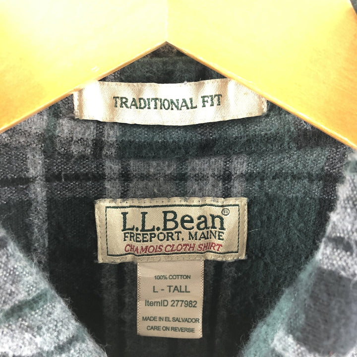 90s~00'S LLBean Long Sleeve Heavy Flannel Check Shirt Men's L Size Vintage /eaa500069