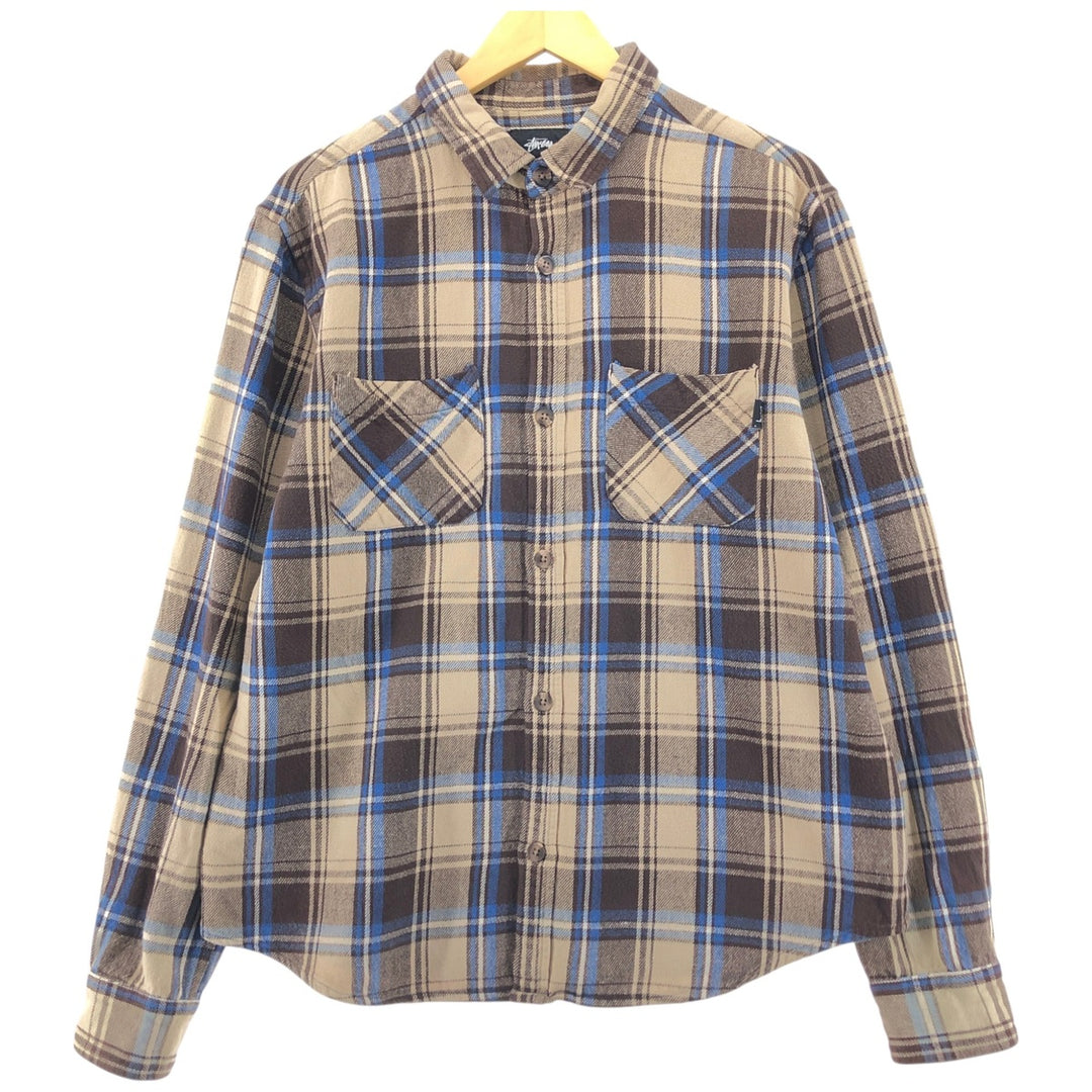 STUSSY Long Sleeve Heavy Flannel Check Shirt Men's XL / eaa500072