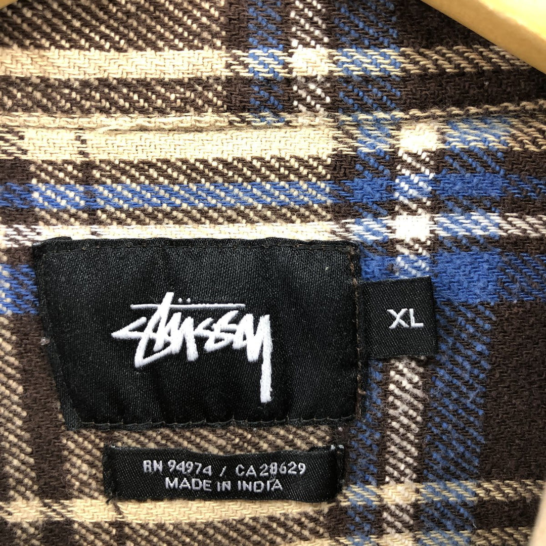 STUSSY Long Sleeve Heavy Flannel Check Shirt Men's XL / eaa500072