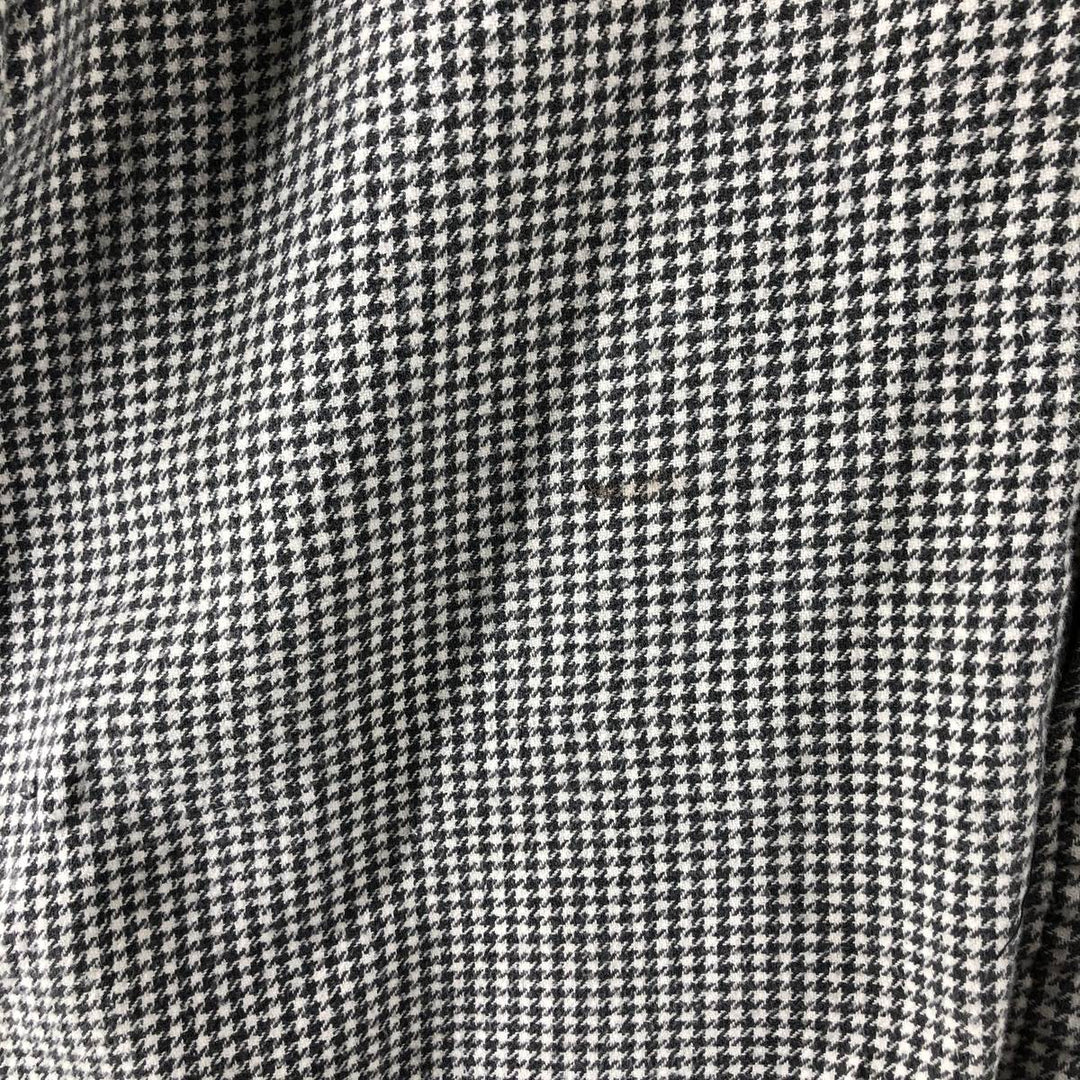 Ralph Lauren Houndstooth Pattern One Point Long Sleeve Button Down Heavy Flannel Check Shirt Men's XL / eaa500073