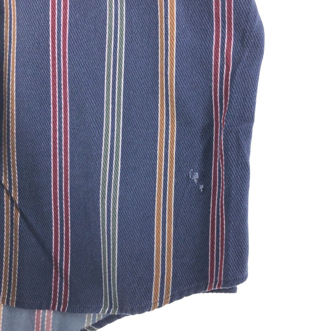 80'S Ralph Lauren CHAPS Stripe Pattern Long Sleeve Button Down Check Shirt Men's XL Vintage /eaa500089