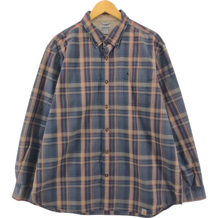 Carhartt Relaxed Fit Long Sleeve Button Down Check Shirt Men's XL /eaa500097