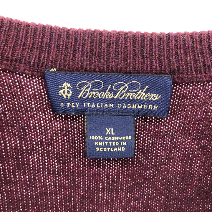 Brooks Brothers V-neck cashmere knit sweater, men's size XL / eaa500123