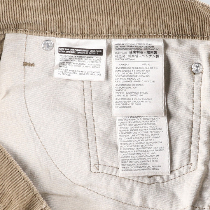 Levi's 514 SLIM STRAIGHT Corduroy Pants for Men, Size W36 / eaa500172