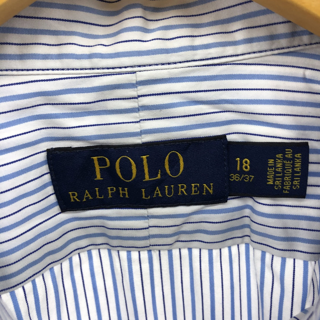 POLO RALPH LAUREN Wide Collar Multi-Stripe Long Sleeve Cotton Striped Shirt Men's XXL / eaa500213