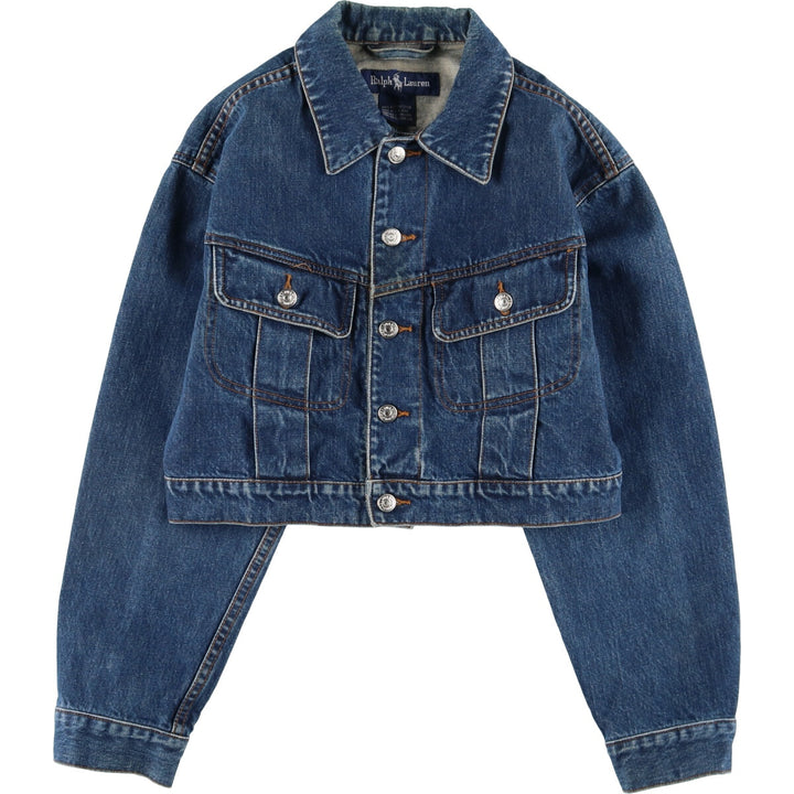 Ralph Lauren cropped denim jacket, denim jacket, women's size M / eaa500299