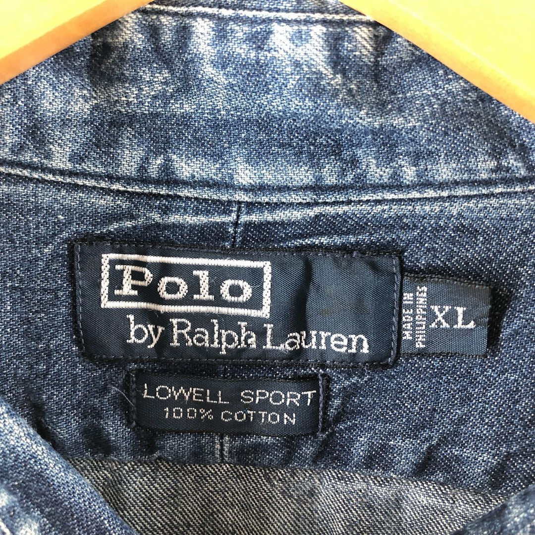 Ralph Lauren POLO by Ralph Lauren LOWELL SPORT long sleeve denim shirt, men's XL size /eaa500300