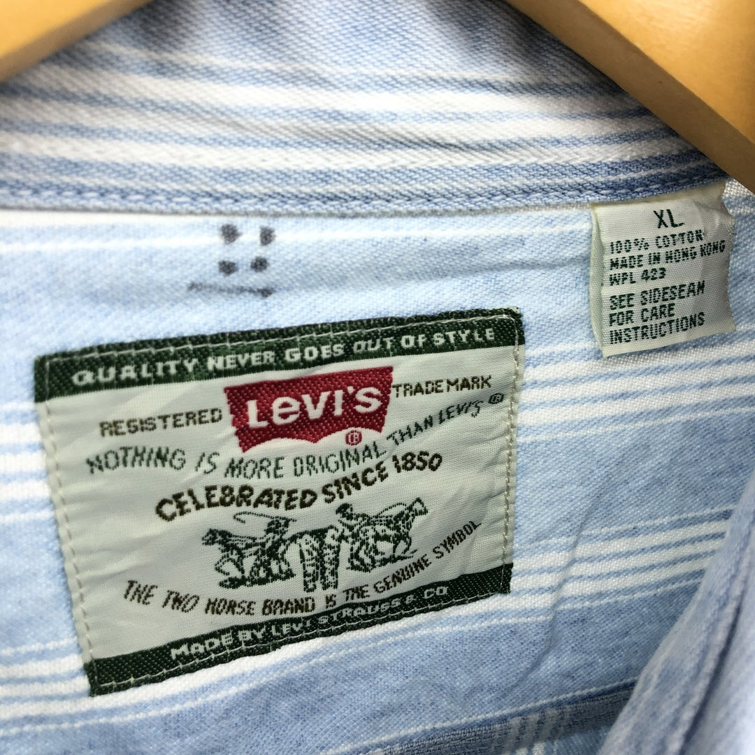 90'S Levi's Multi-stripe Long Sleeve Denim Shirt Men's XL Vintage /eaa500303