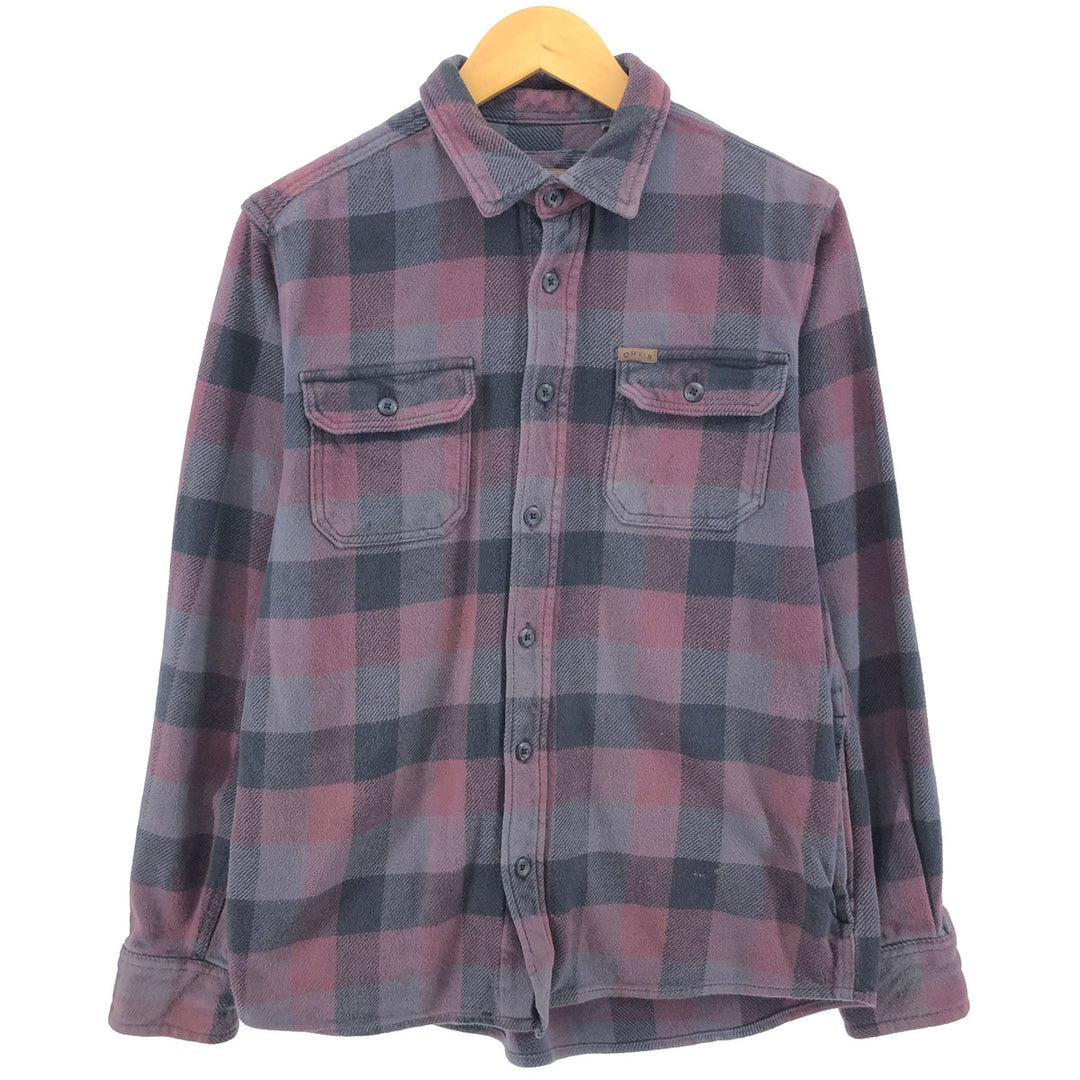 00'S ORVIS Long Sleeve Heavy Flannel Check Shirt Men's M /eaa500314