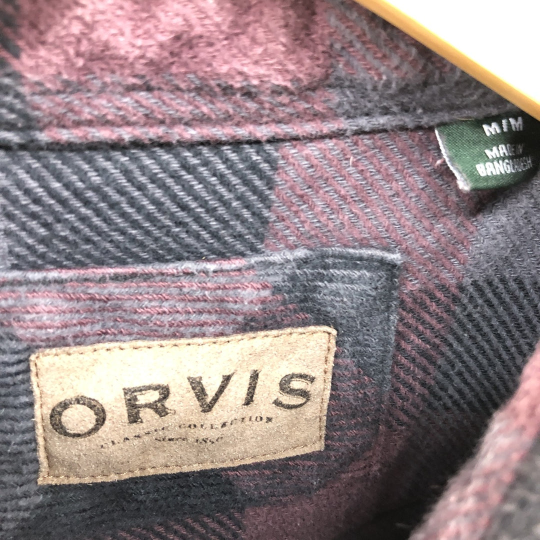 00'S ORVIS Long Sleeve Heavy Flannel Check Shirt Men's M /eaa500314