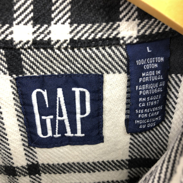 90'S GAP Old Gap Long Sleeve Heavy Flannel Check Shirt Men's L Size Vintage /eaa500319