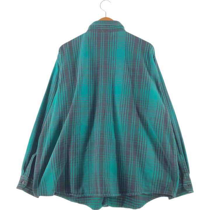 80'S Osh Kosh Ombre Check Long Sleeve Heavy Flannel Check Shirt Men's XXL Vintage /eaa500325