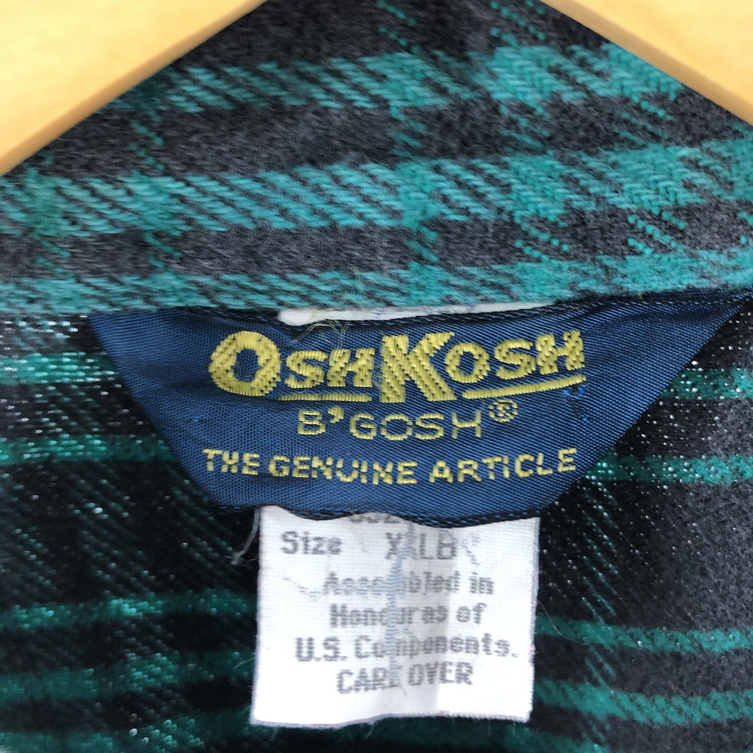 80'S Osh Kosh Ombre Check Long Sleeve Heavy Flannel Check Shirt Men's XXL Vintage /eaa500325