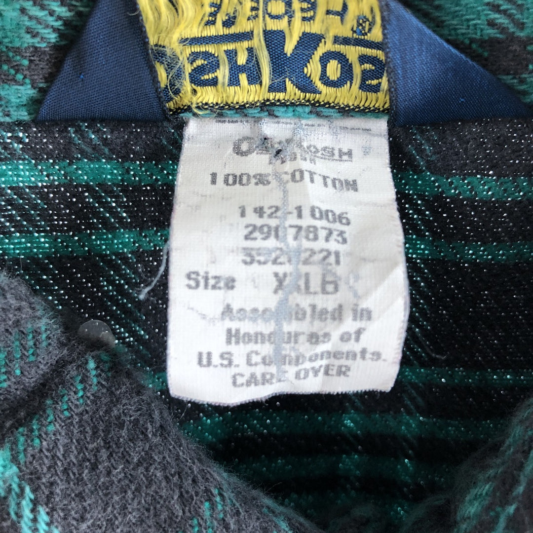 80'S Osh Kosh Ombre Check Long Sleeve Heavy Flannel Check Shirt Men's XXL Vintage /eaa500325
