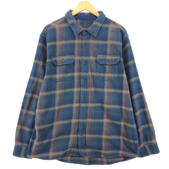 ORVIS Ombre Check Long Sleeve Heavy Flannel Check Shirt Men's XL /eaa500327