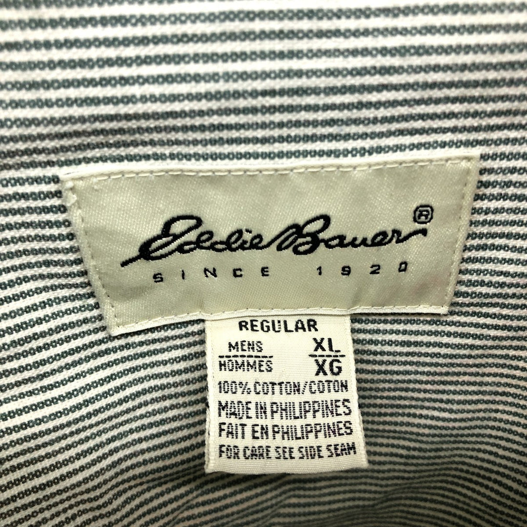 00'S Eddie Bauer Stripe Pattern Long Sleeve Button-Down Denim Shirt Men's XL / eaa500348